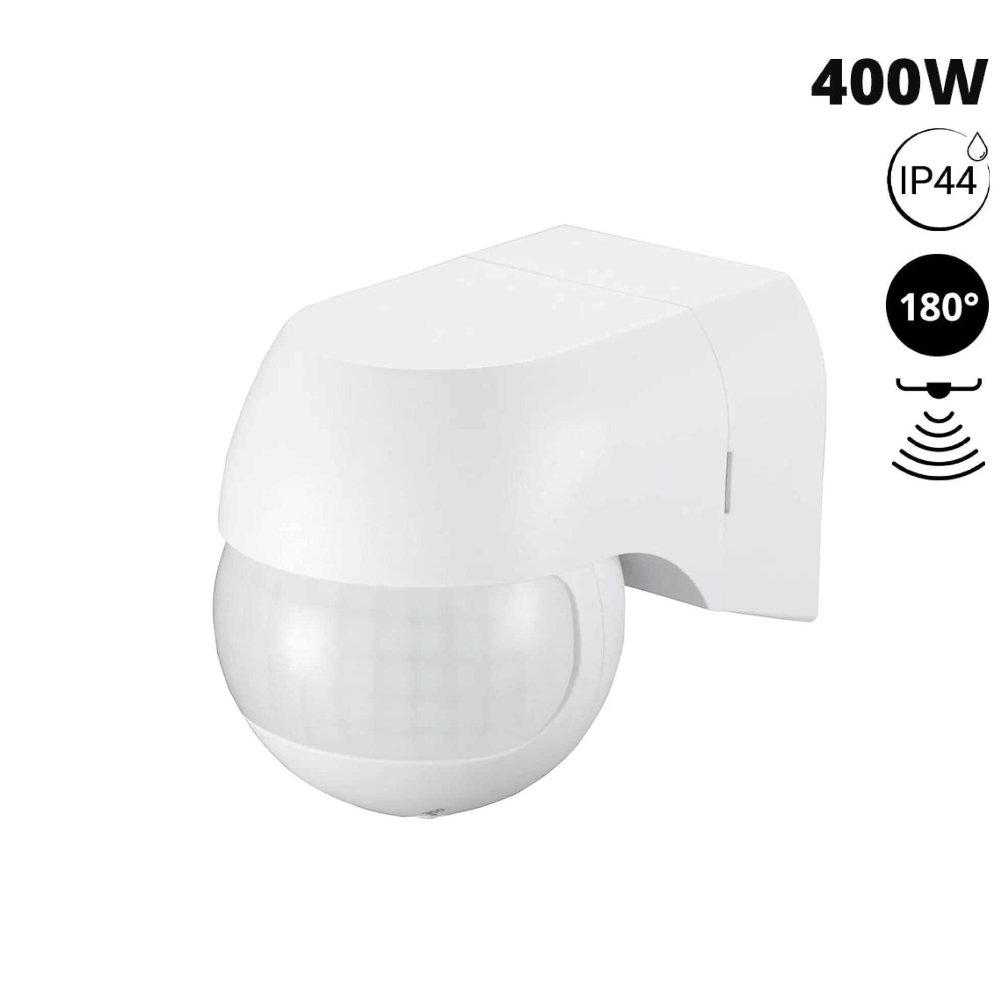 Sensor de movimiento PIR de pared - 180º - 400W - IP44