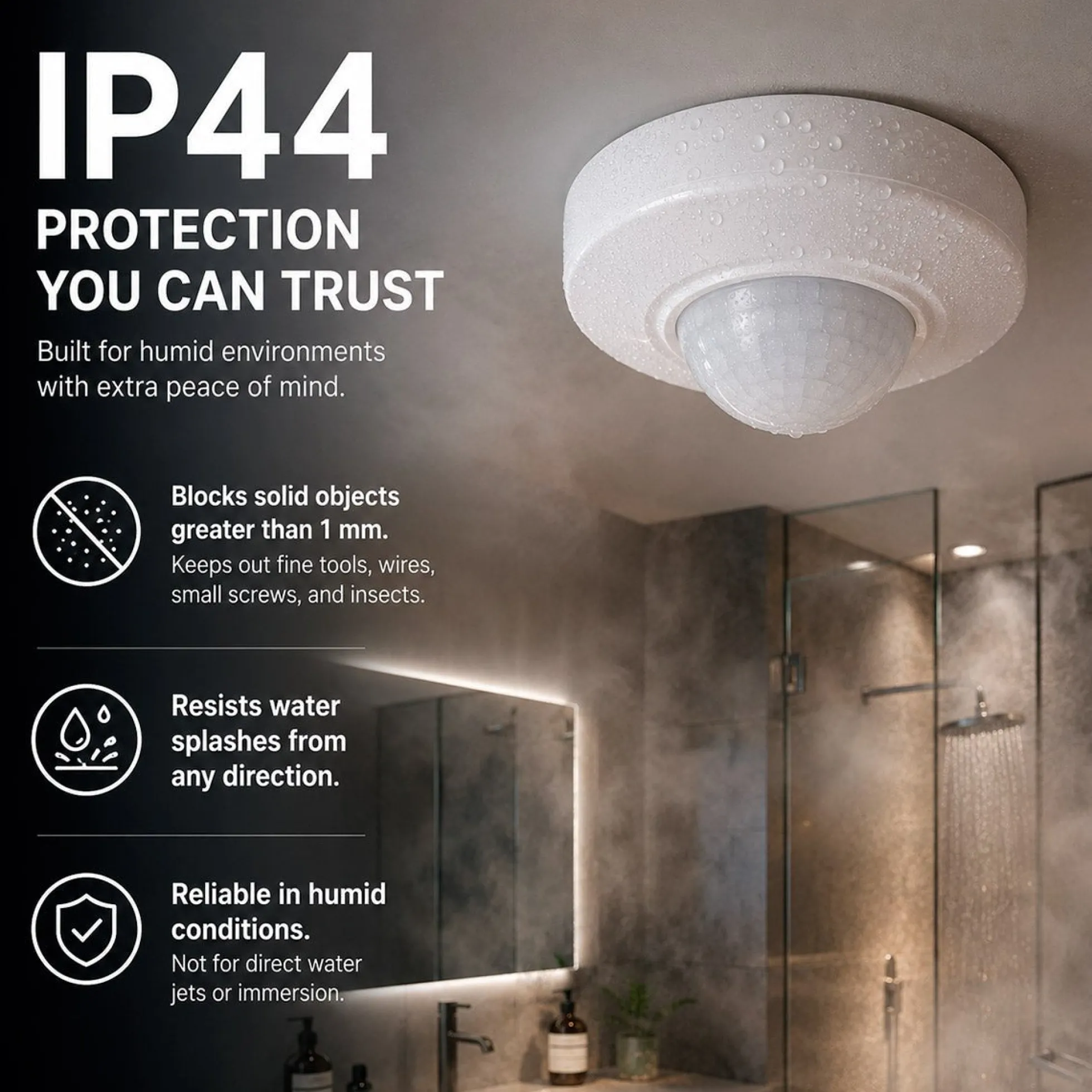 Sensor de movimiento PIR - 2 en 1 - 360º - 1000W - IP44