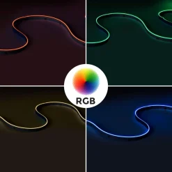 Tira LED COB 24V DC RGB - Emisión lateral - 12W/m - 10mm - IP20 - Corte c/ 5cm - Rollo de 5 metros