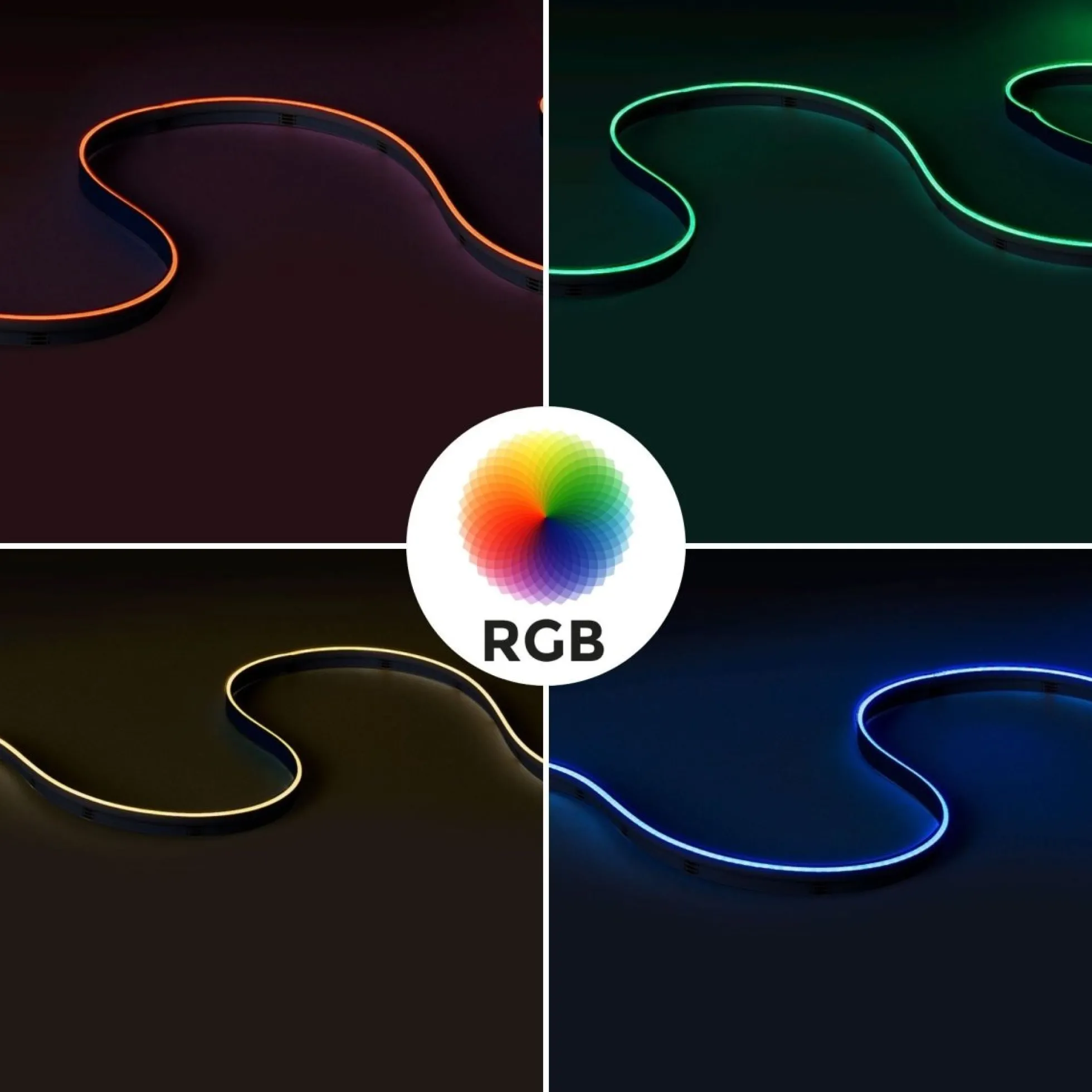Tira LED COB 24V DC RGB - Emisión lateral - 12W/m - 10mm - IP20 - Corte c/ 5cm - Rollo de 5 metros