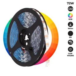 Tira LED inteligente IC RGB 12V DC - 14,4 W/m -IP20 - 60 LED/m - Ancho 10mm - 5 metros
