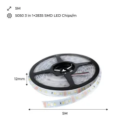 Tira LED RGB+CCT - 70W - 24V - IP20 - 5metros