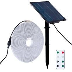 Tira LED solar exterior con mando a distancia - 40W - 10 metros - IP65 - RGB