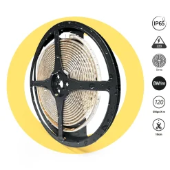 Tira LED 220V AC - Monocolor - 8W/m - 10mm - IP65 - 5 metros - 120ch/m