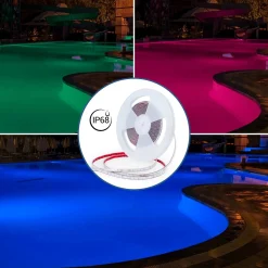 Tira LED 24V DC sumergible - RGB - 14.4W/m - 12mm - IP68 - 10 metros - 60ch/m