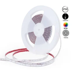 Tira LED 24V DC sumergible - RGB - 14.4W/m - 12mm - IP68 - 10 metros - 60ch/m