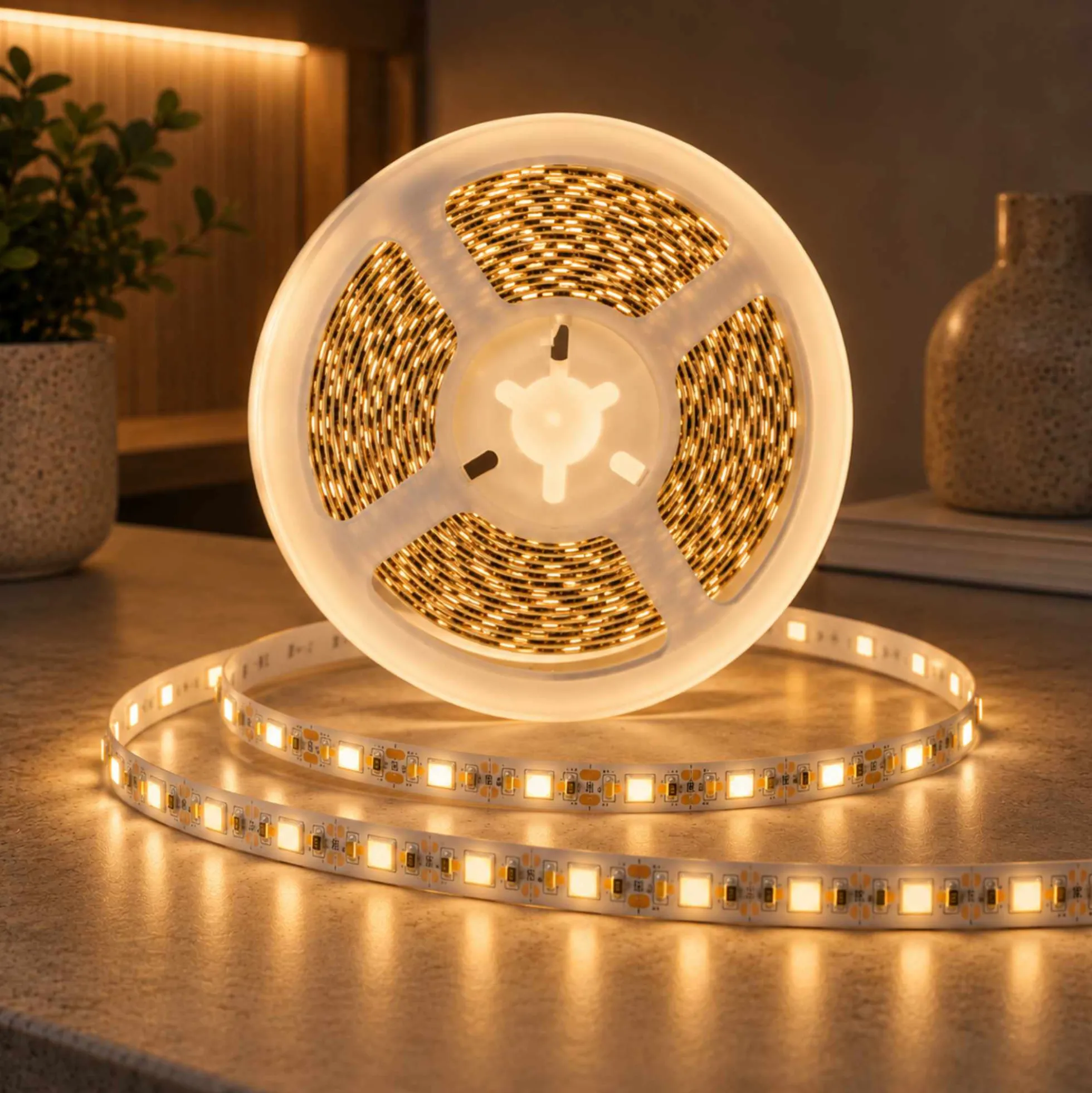 Tira LED 24V DC - 18W/m - Monocolor - 10mm - IP20 - Rollo 5 metros - 120ch/m