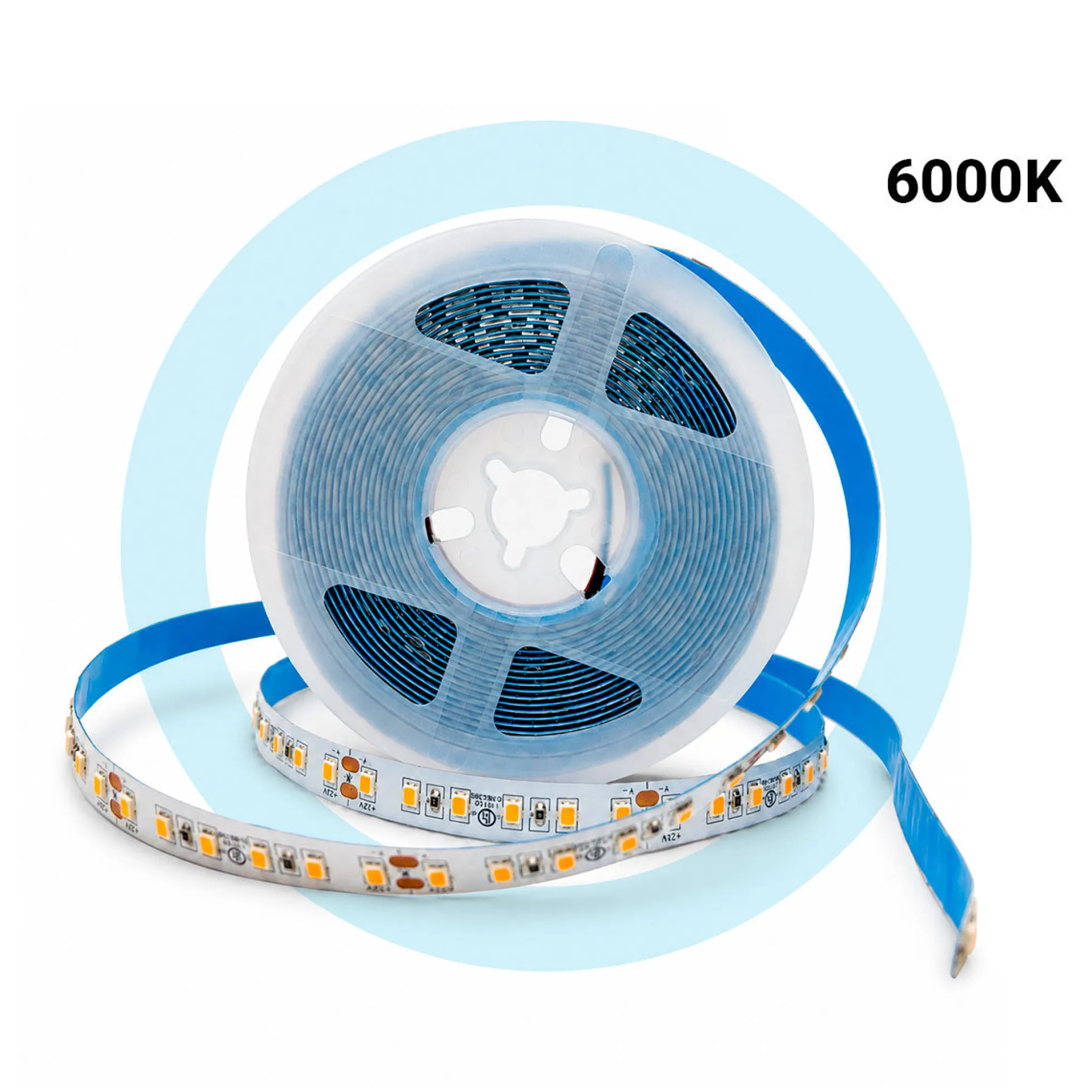 Tira LED 24V DC - 18W/m - Monocolor - 10mm - IP20 - Rollo 5 metros - 120ch/m