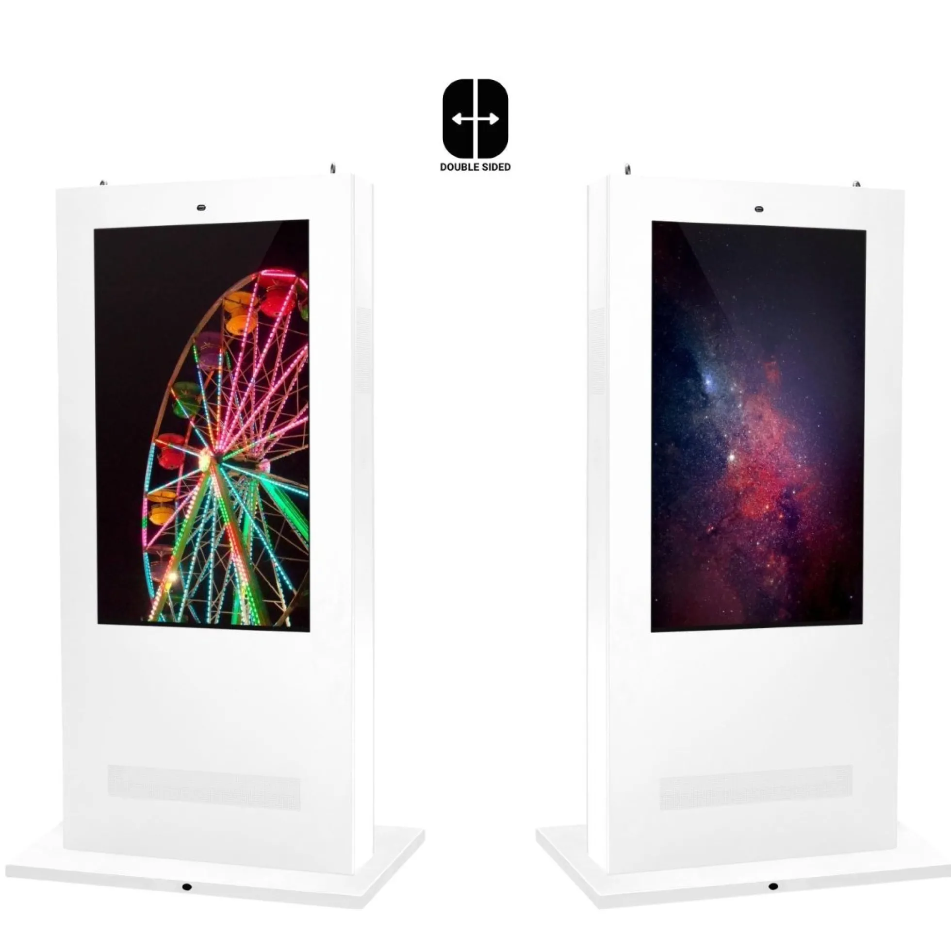 Tótem publicitario exterior pantalla LCD 55"- Doble cara - No táctil - Android - Blanco