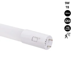 Tubo LED 60cm T8 con sensor de movimiento microondas - 9W - 100lm/w - 6000K