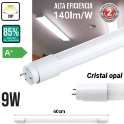 Tubo LED 60cm T8 - 9W -140lm/W - Cristal