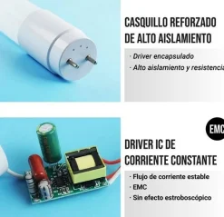 Tubo LED 60cm T8 - 9W -140lm/W - Cristal