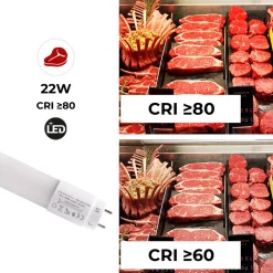 Tubo LED T8 especial carnicerías 150cm 22W