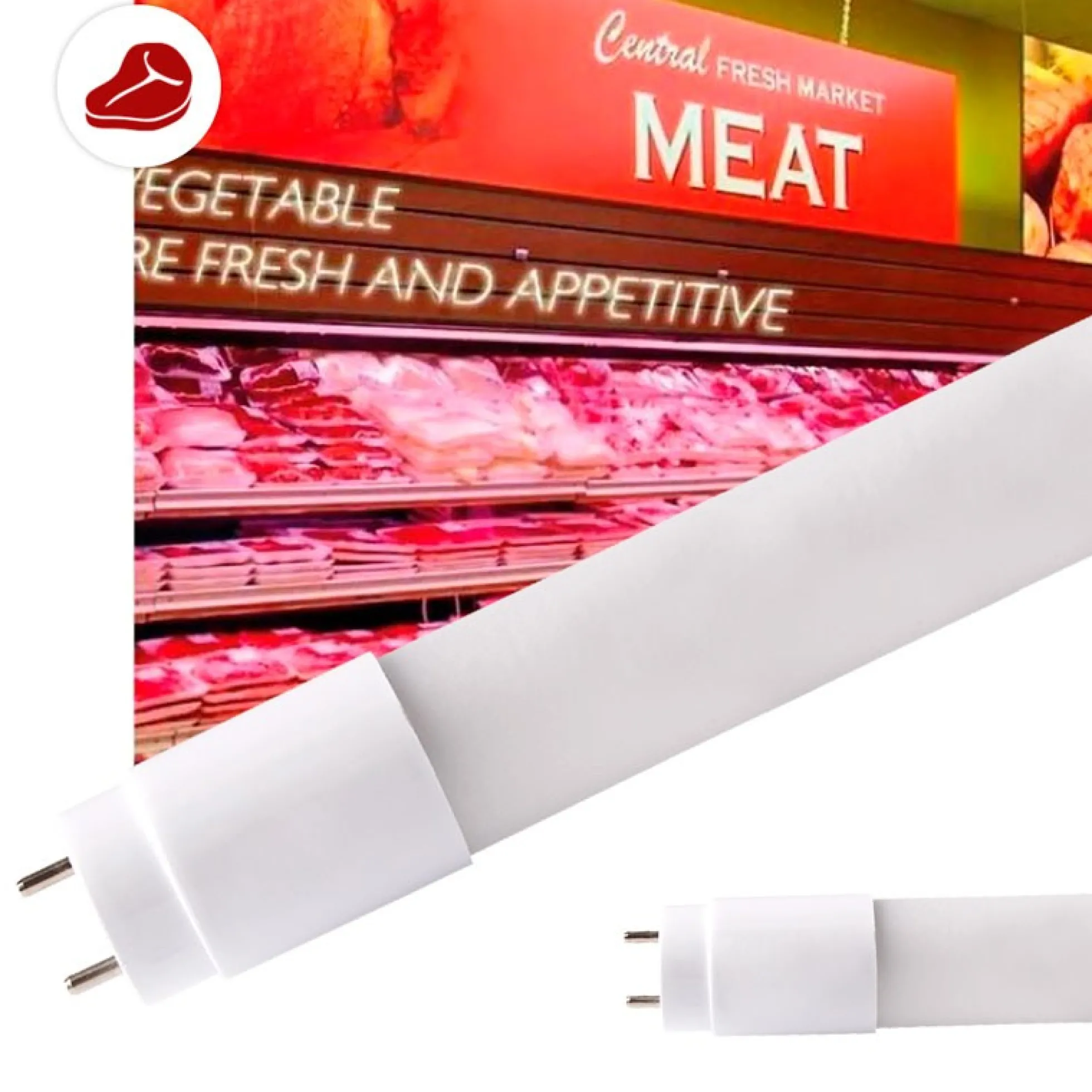 Tubo LED T8 nano especial carnicerías 90cm 14W