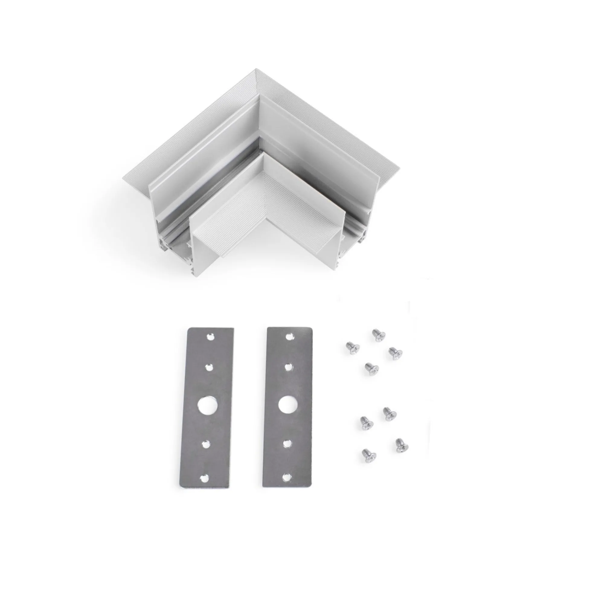Unión en L para carriles magnéticos empotrables 20 mm - Horizontal