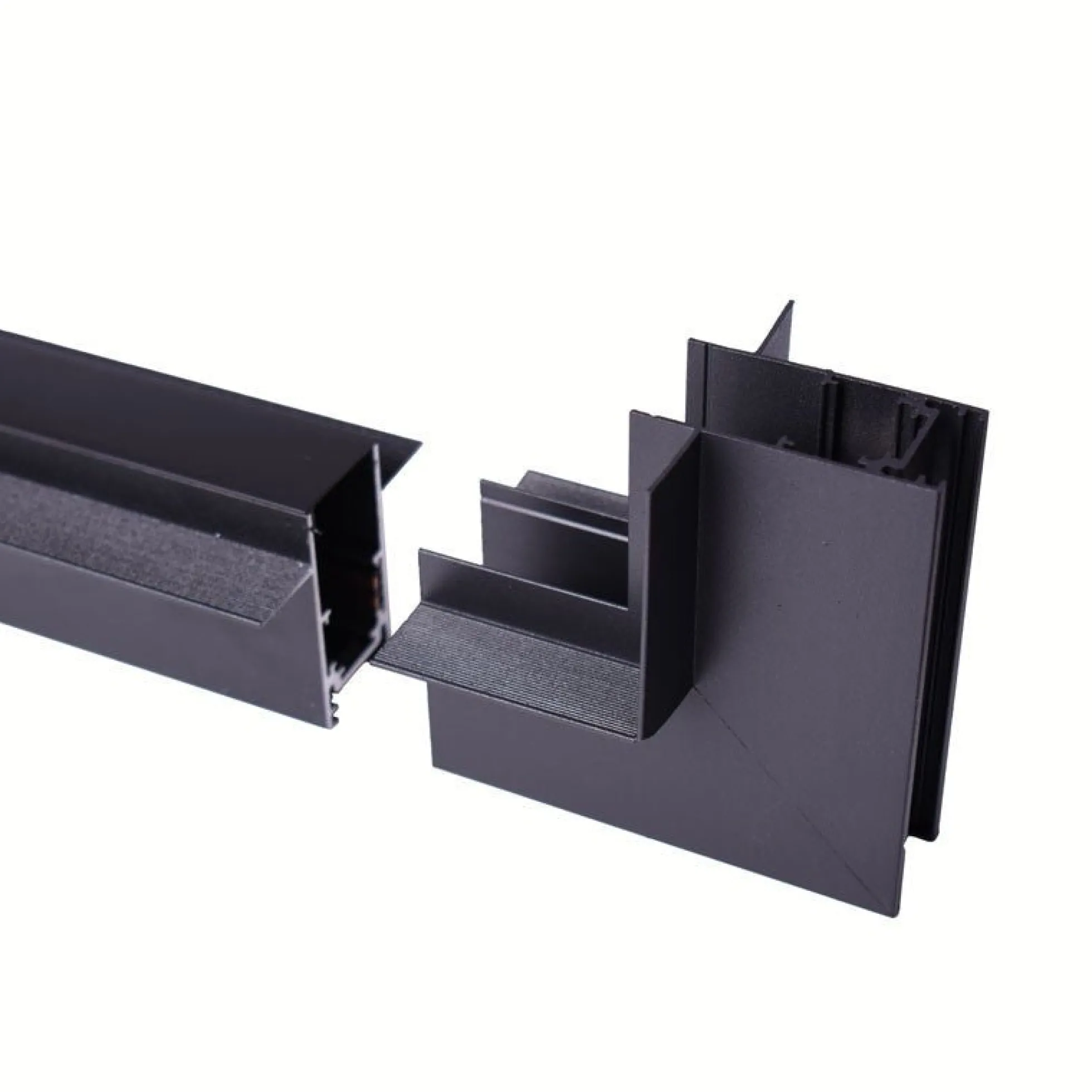 Unión en L para carriles magnéticos empotrables 20mm - Vertical