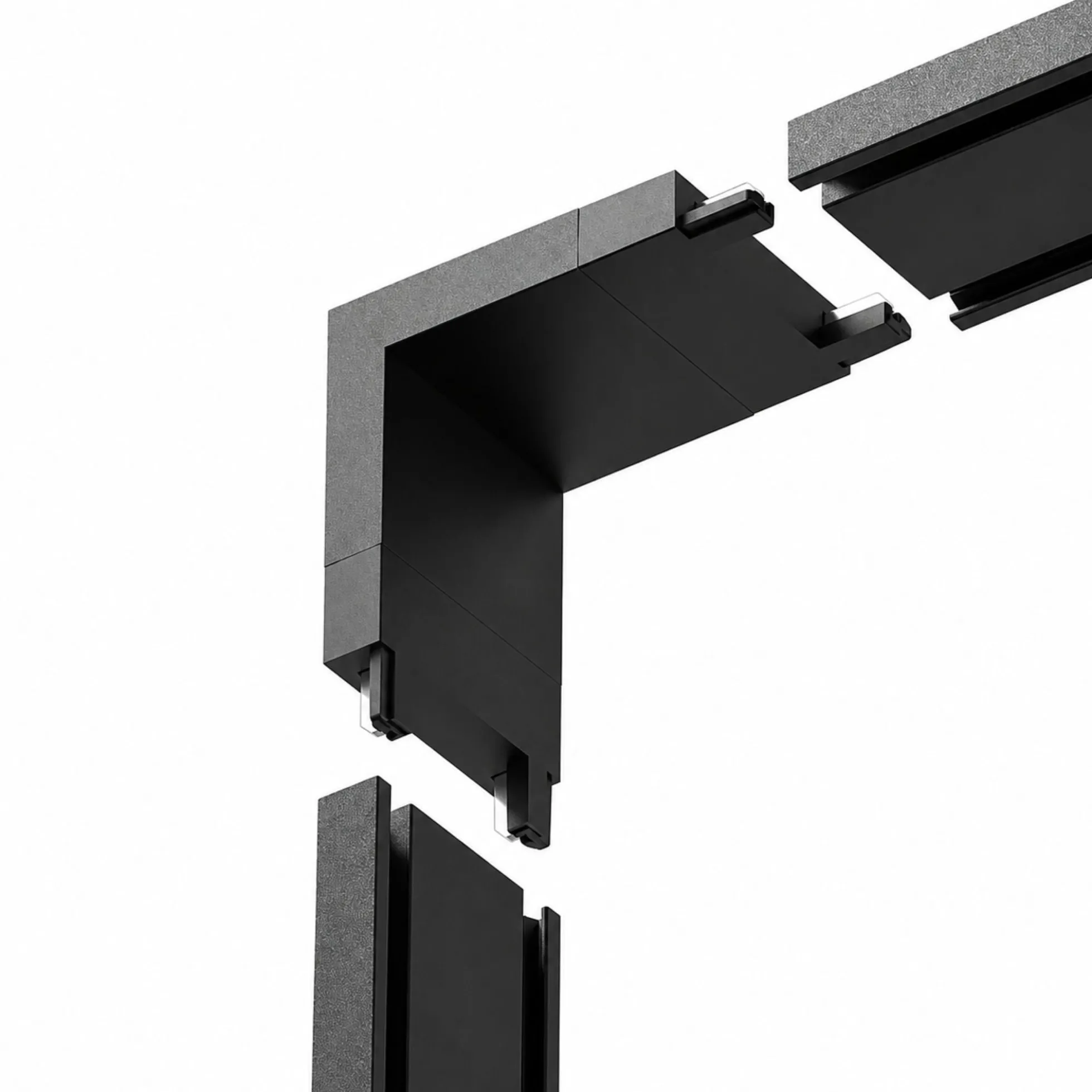 Unión 90 grados vertical para carril magnético de superficie - 26mm